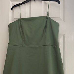 Abercrombie & Fitch Olive Green Strapless Satin Sculpt Maxi Dress Size XL